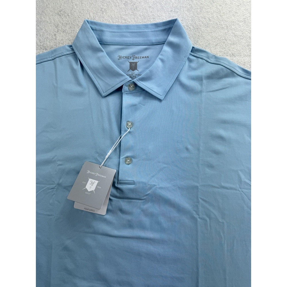 Hickey Freeman Mens Golf Polo Shirt Sky Blue Size XL Stretch Wicking Performance - Picture 3 of 16